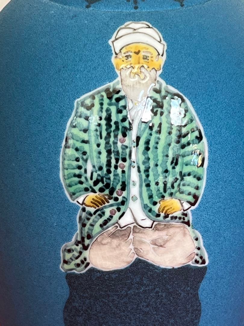 武腰一憲 サマルカンドブルー 大型 香炉 『色絵 遠い日 香器 天影』 K376