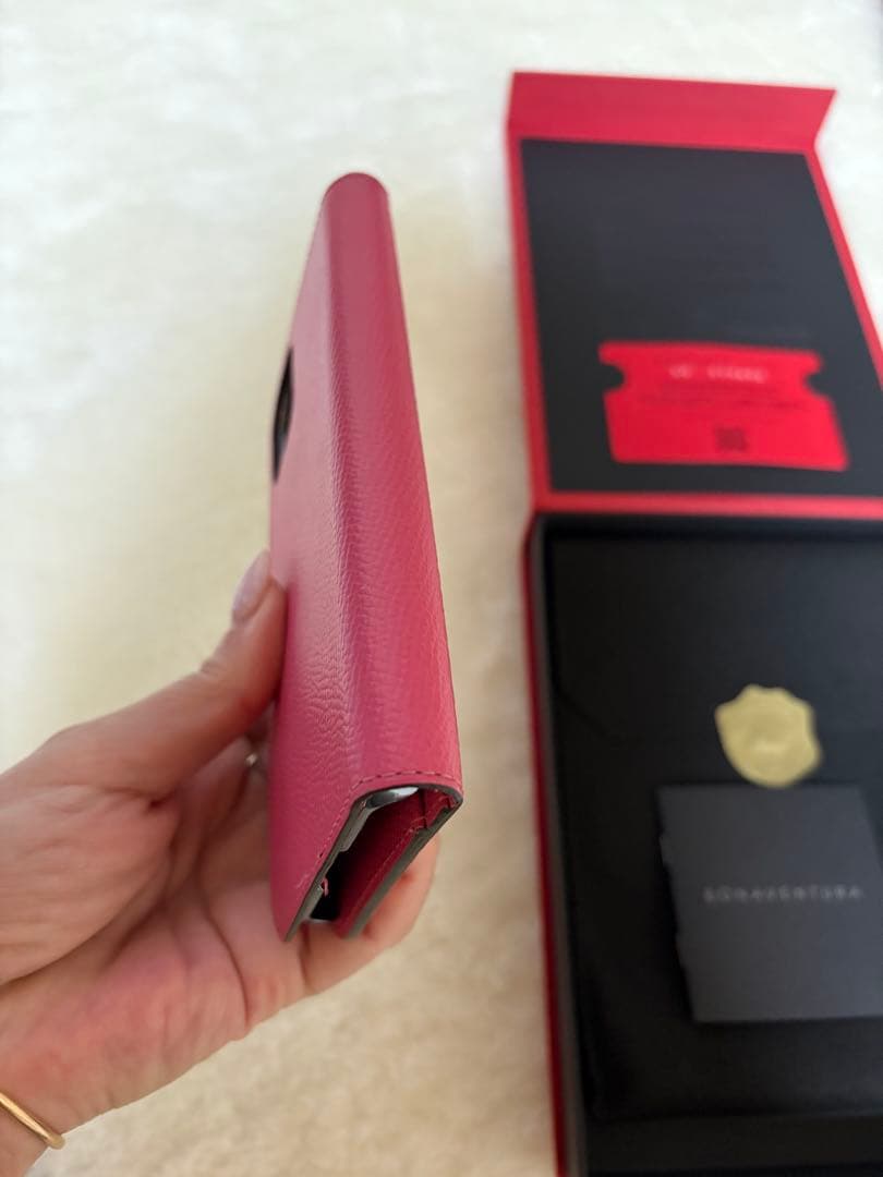 超美品　BONAVENTURA ボナベンチュラピンク手帳型iPhoneケース