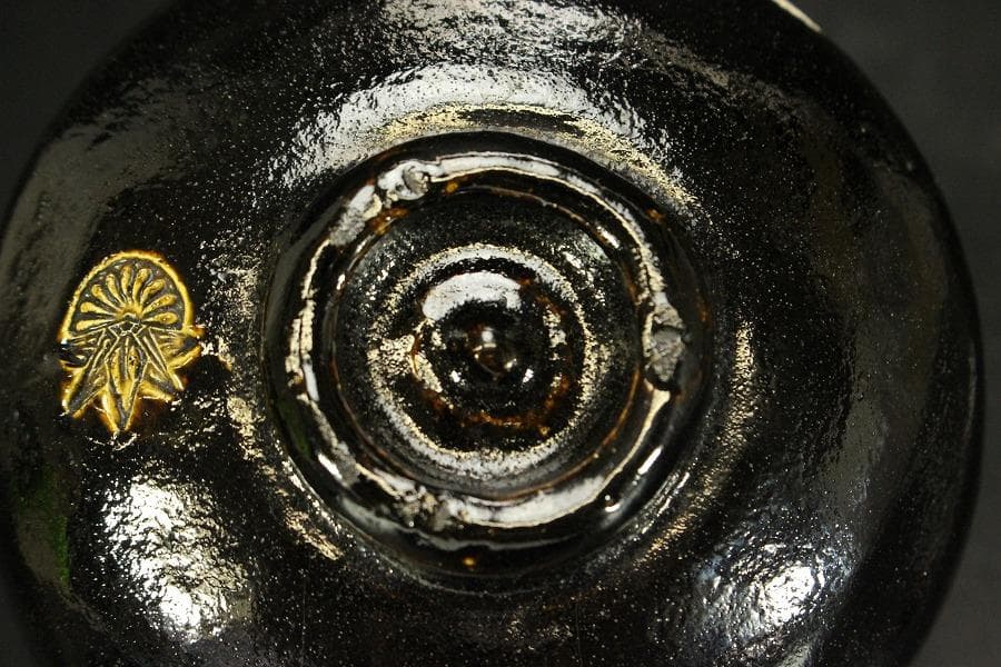 茶道具 瓢絵 黒茶碗(ZE952)