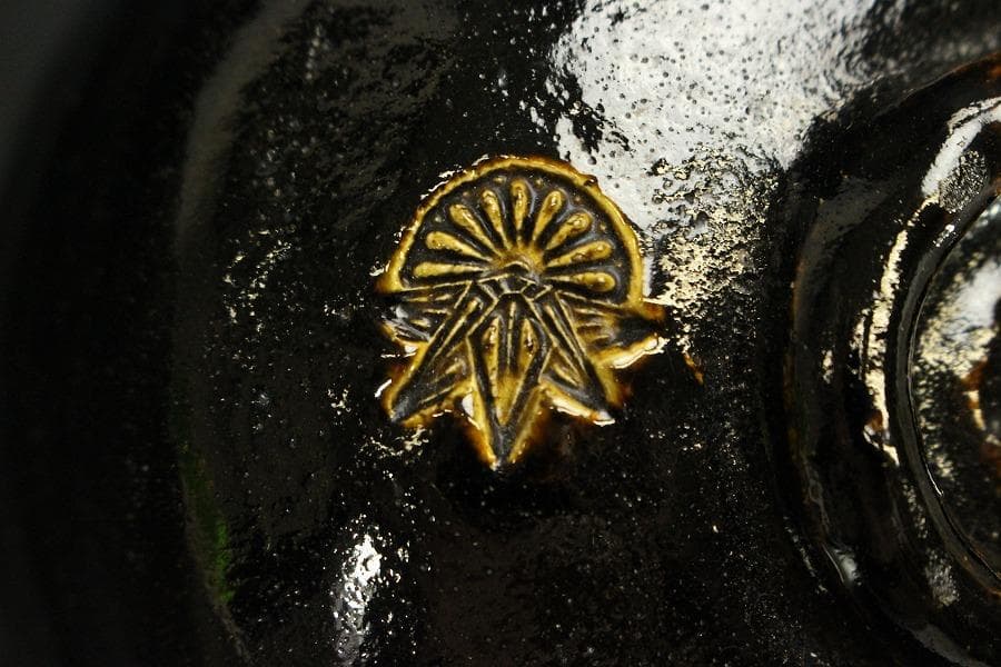 茶道具 瓢絵 黒茶碗(ZE952)