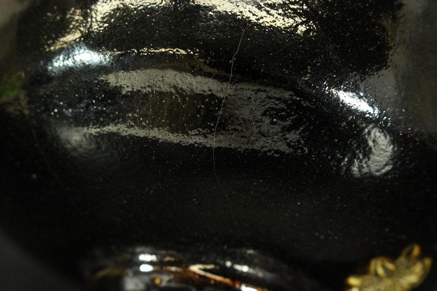 茶道具 瓢絵 黒茶碗(ZE952)