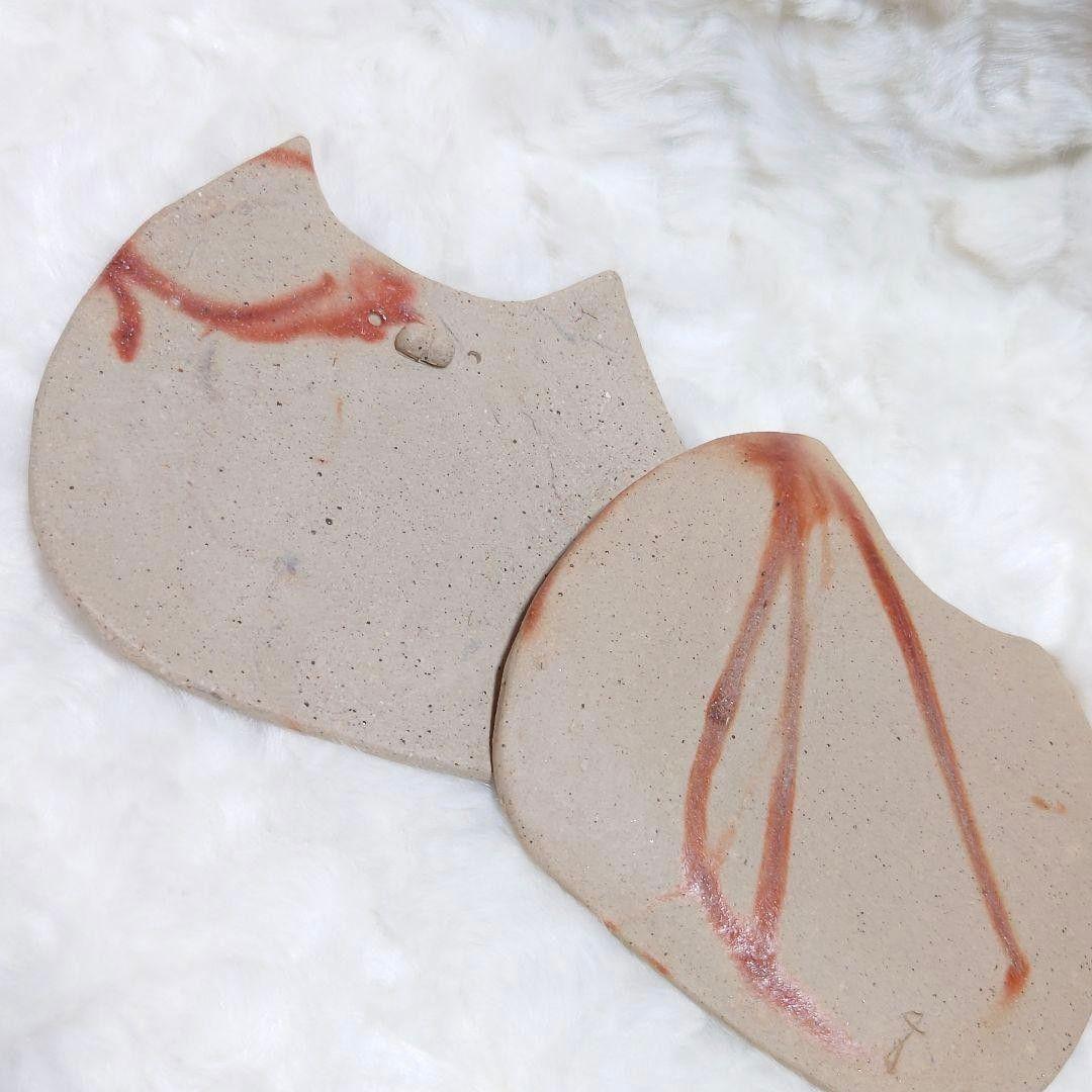 【2502】猫皿セット…備前焼