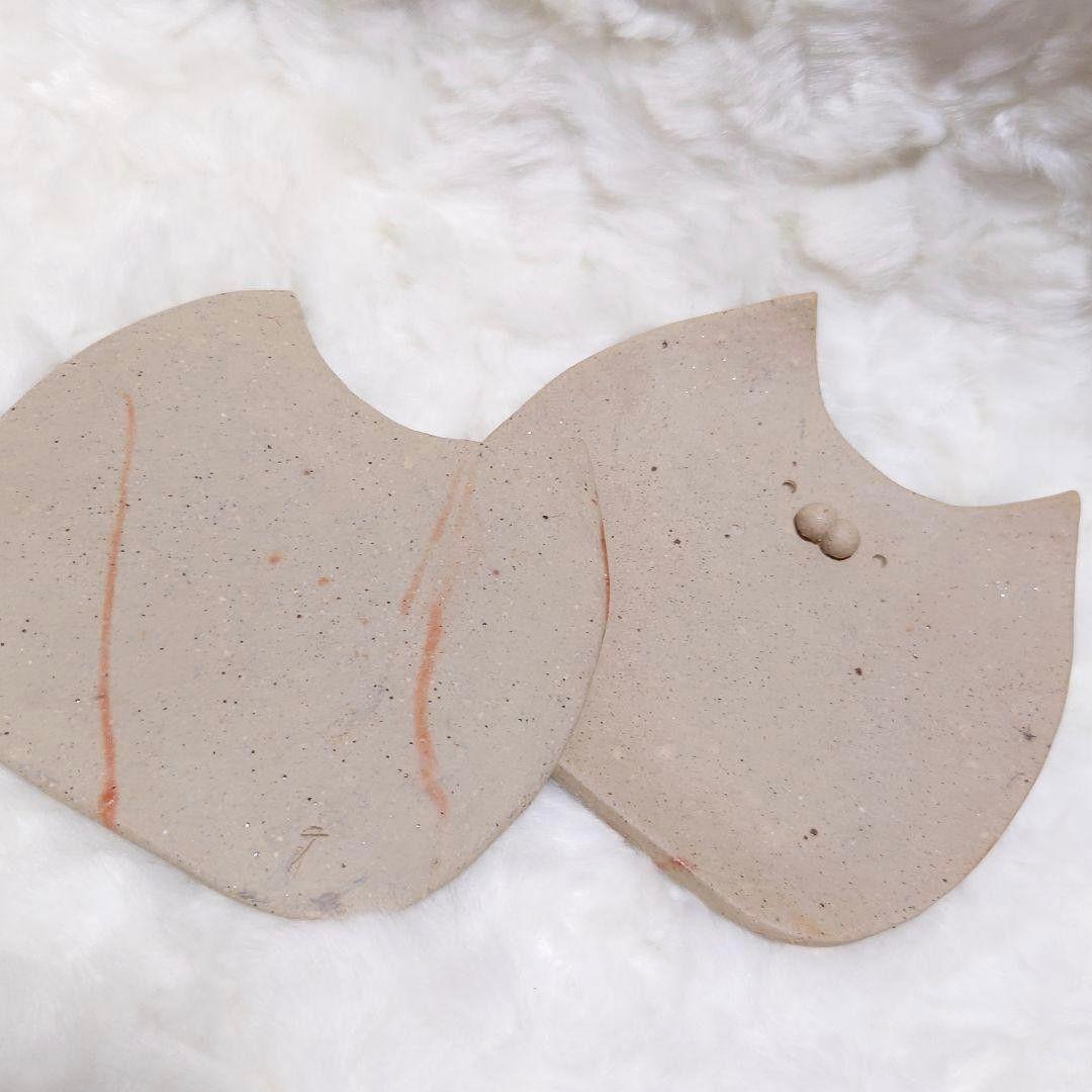 【2502】猫皿セット…備前焼