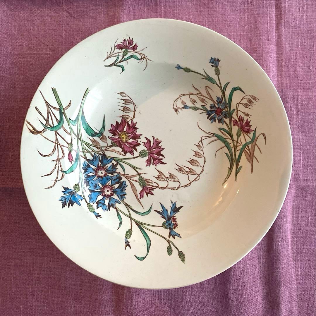 フランスアンティークLunevilleリュネヴィルBLEUET矢車菊 深皿【C】