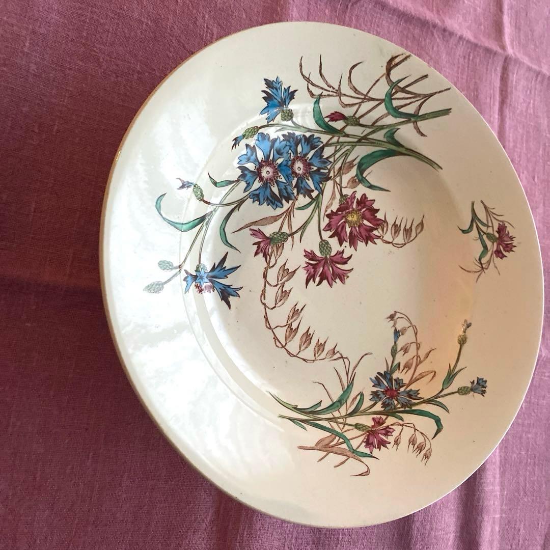 フランスアンティークLunevilleリュネヴィルBLEUET矢車菊 深皿【C】