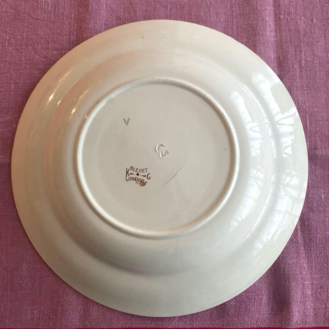 フランスアンティークLunevilleリュネヴィルBLEUET矢車菊 深皿【C】