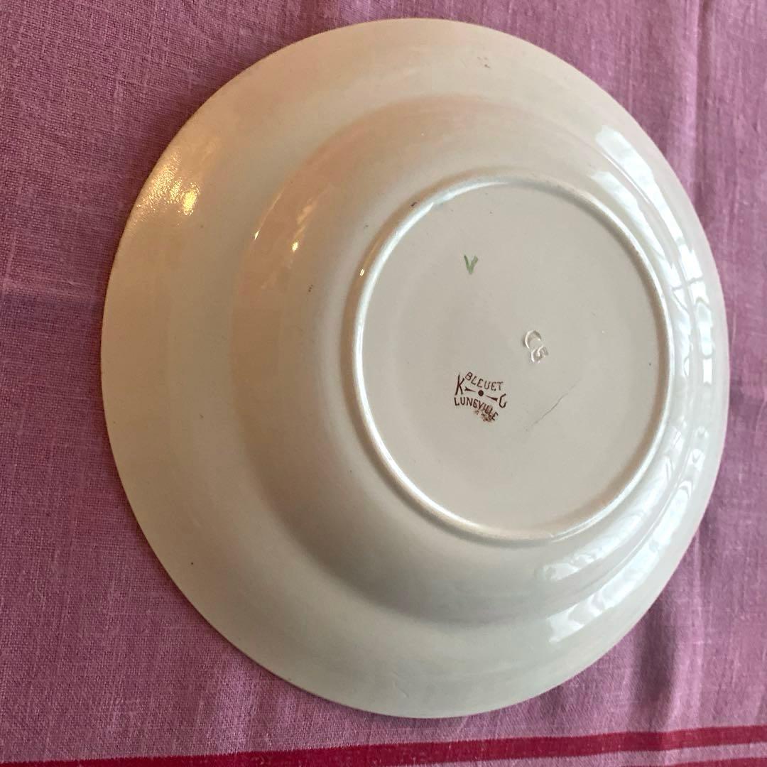 フランスアンティークLunevilleリュネヴィルBLEUET矢車菊 深皿【C】