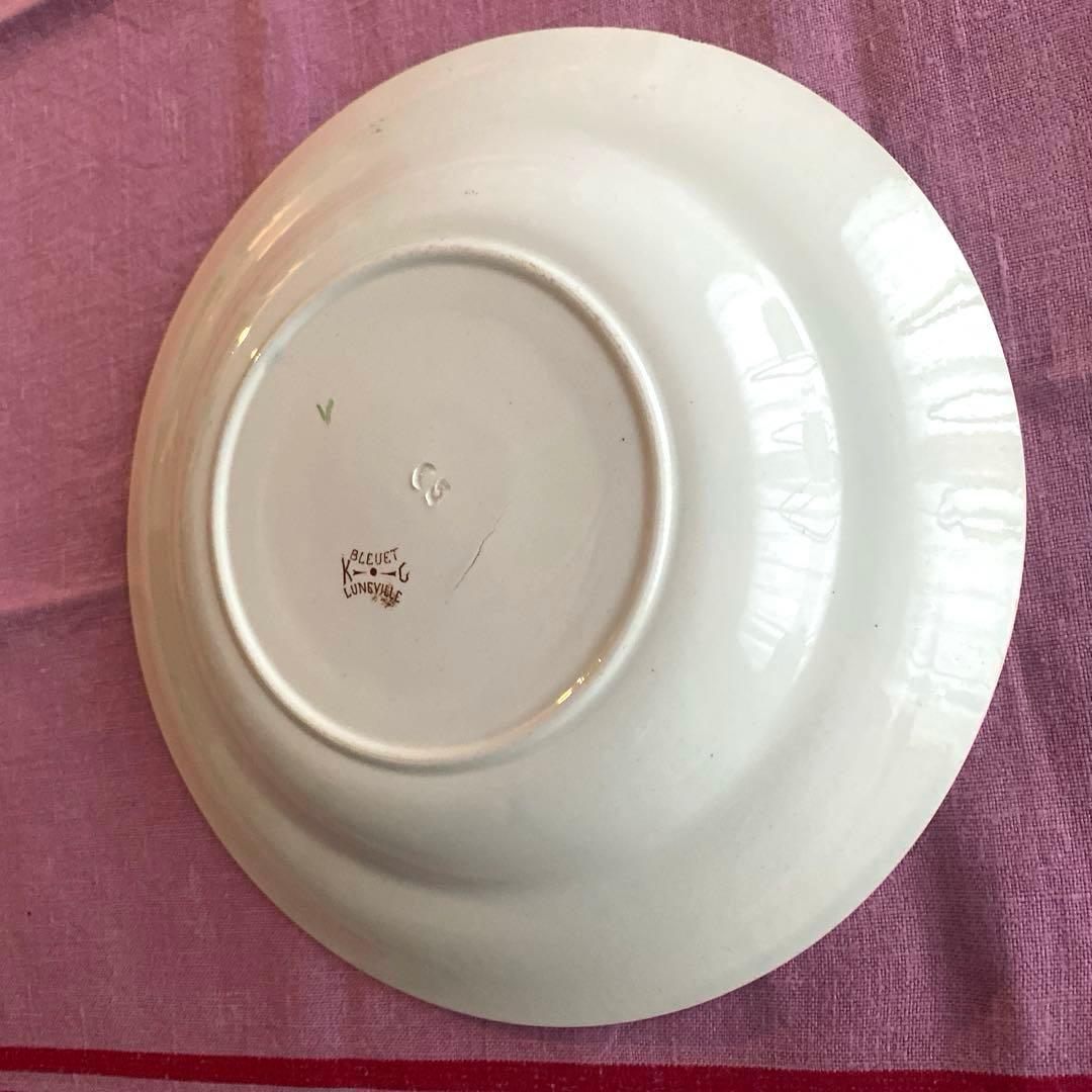 フランスアンティークLunevilleリュネヴィルBLEUET矢車菊 深皿【C】