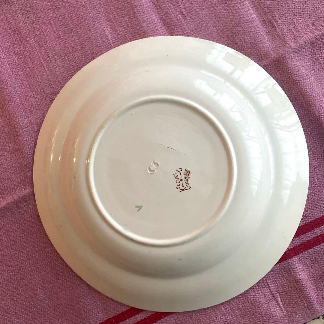 フランスアンティークLunevilleリュネヴィルBLEUET矢車菊 深皿【C】