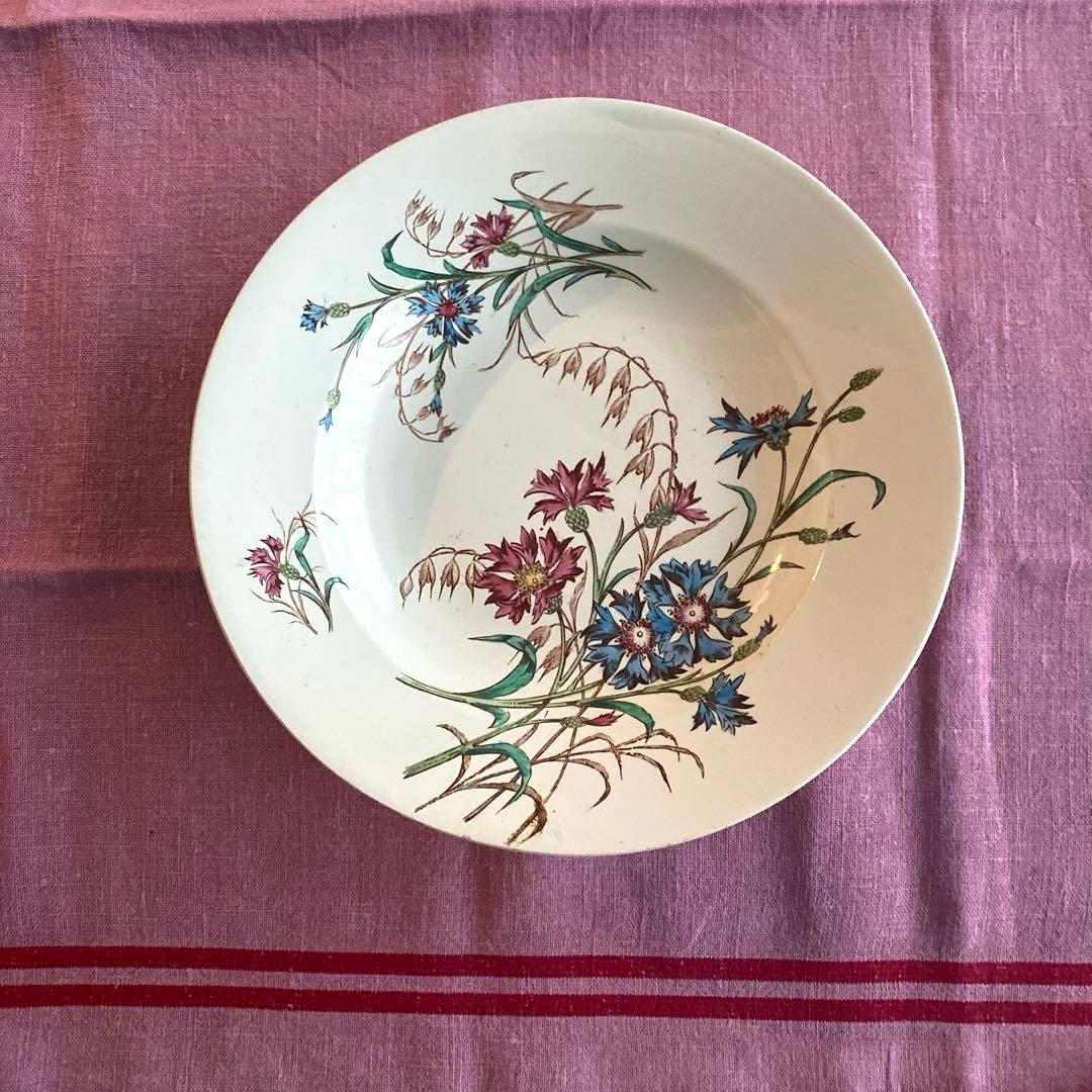 フランスアンティークLunevilleリュネヴィルBLEUET矢車菊 深皿【C】