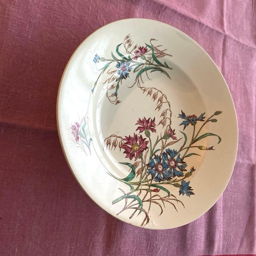 フランスアンティークLunevilleリュネヴィルBLEUET矢車菊 深皿【C】