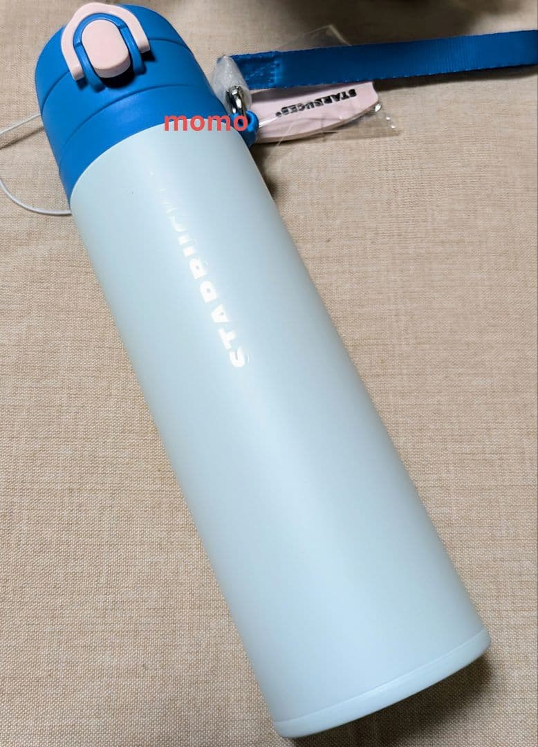 スタバ 韓国【JNT ブルー ストラップ サーモス ステンレスタンブラー】550