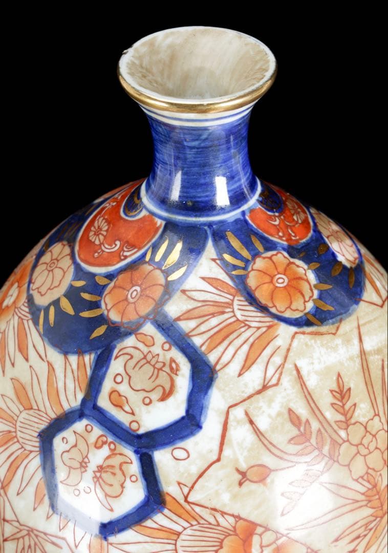 古伊万里 瓢箪形大花瓶 吉祥文 赤絵金彩 染錦 飾壺 大徳利50㎝ 古美術 骨董