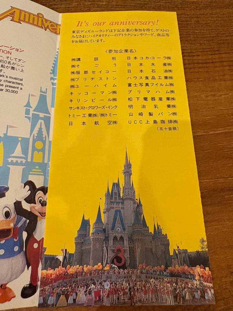 【激レア】　東京ディズニーランド ガイドブック&ファンカード 3周年 TDL