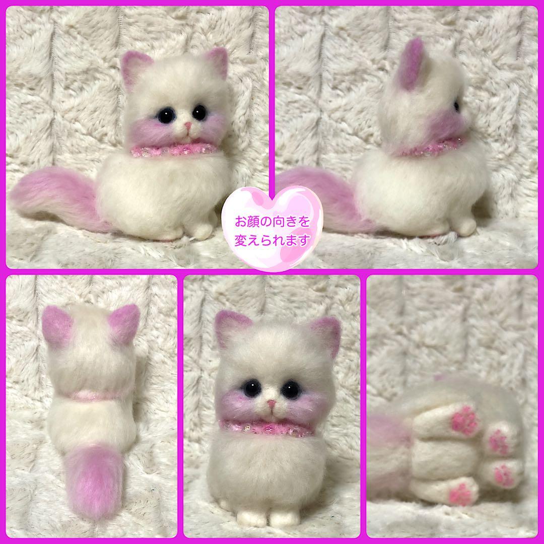 羊毛フェルト。猫。メジロ。お花見。桜