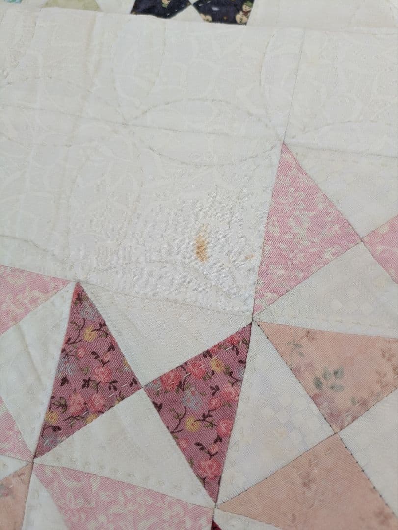 大判キルト　ハンドメイド　パッチワーク　マルチカバー　ベッドカバー