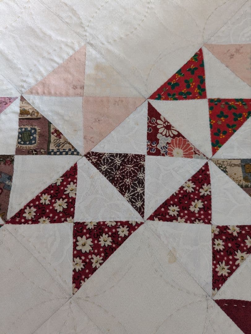 大判キルト　ハンドメイド　パッチワーク　マルチカバー　ベッドカバー