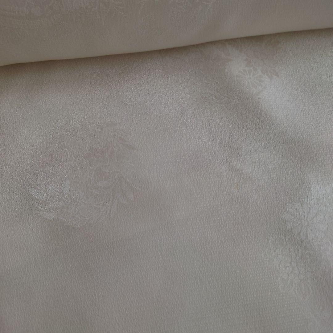新品☆寿光織 白 花輪地模様 反物
