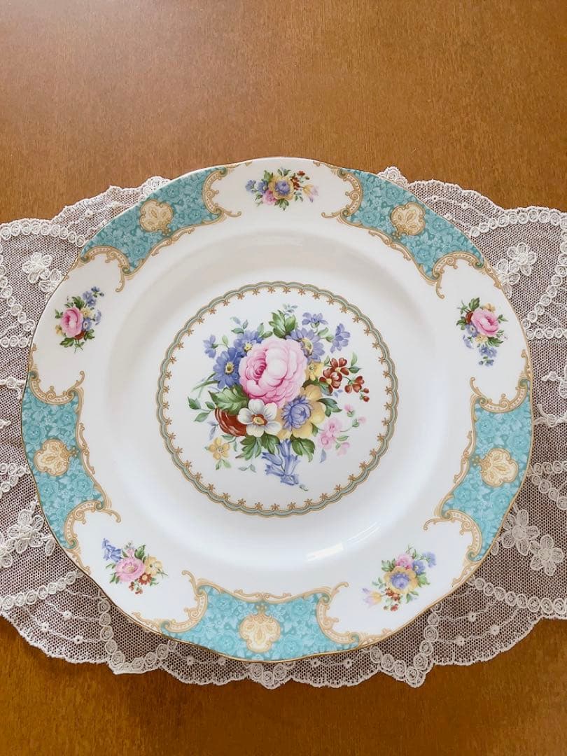   Rose China プレート 花柄 陶器製4枚