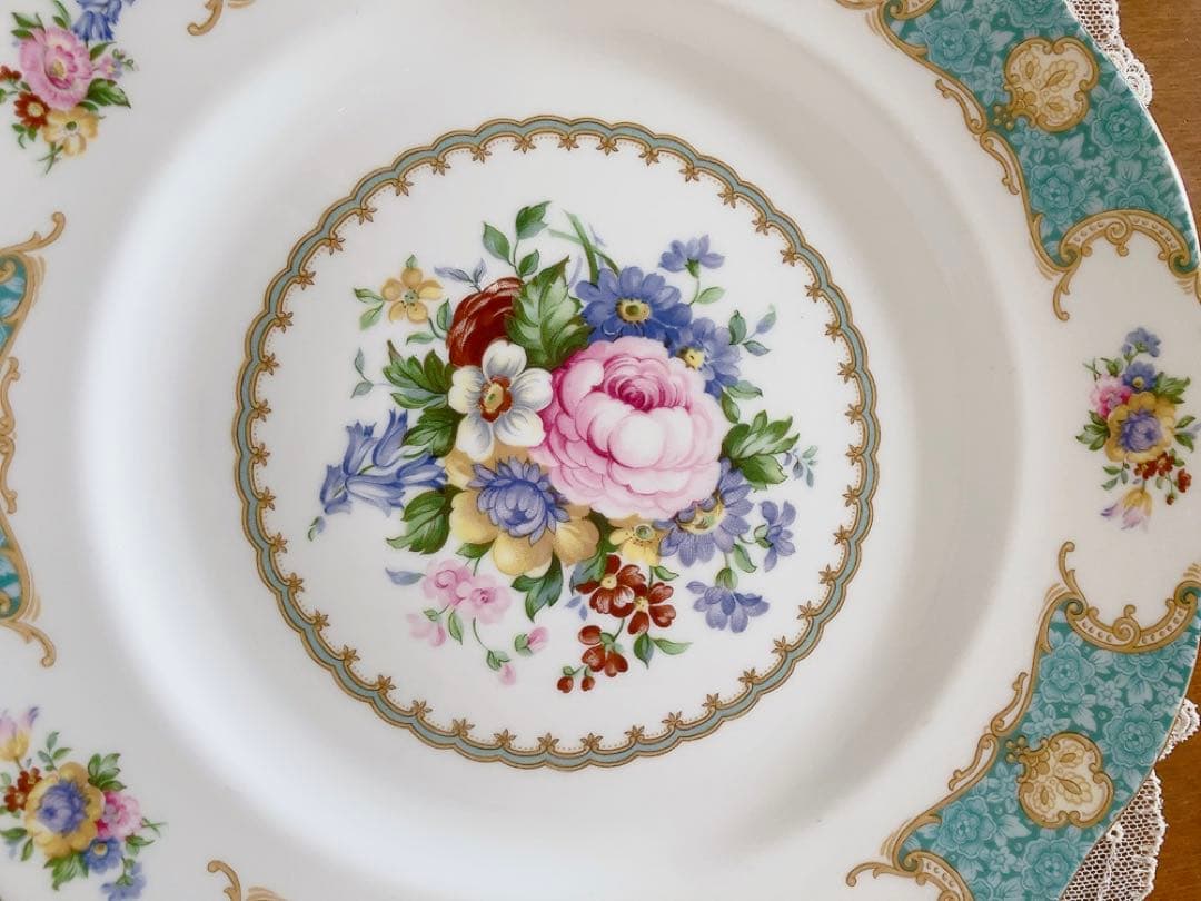   Rose China プレート 花柄 陶器製4枚
