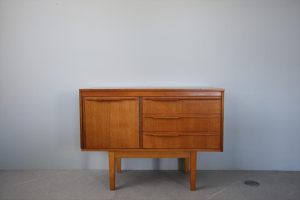 英国アンティークチーク古木サイドボード/木製机/テレビ台キャビネット92-163