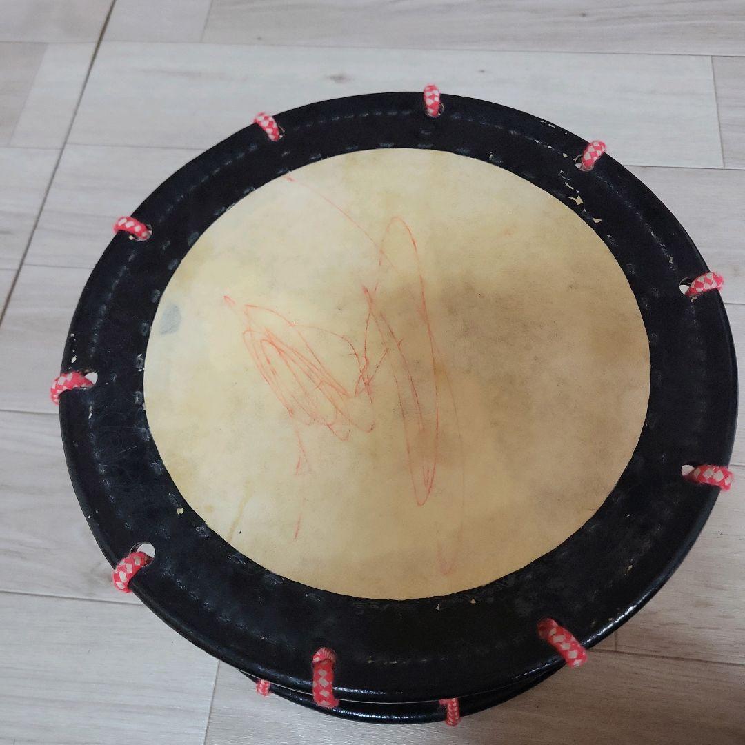 新川靴太鼓店 締太鼓 バチ付 和楽器 伝統芸能 太鼓 35cm