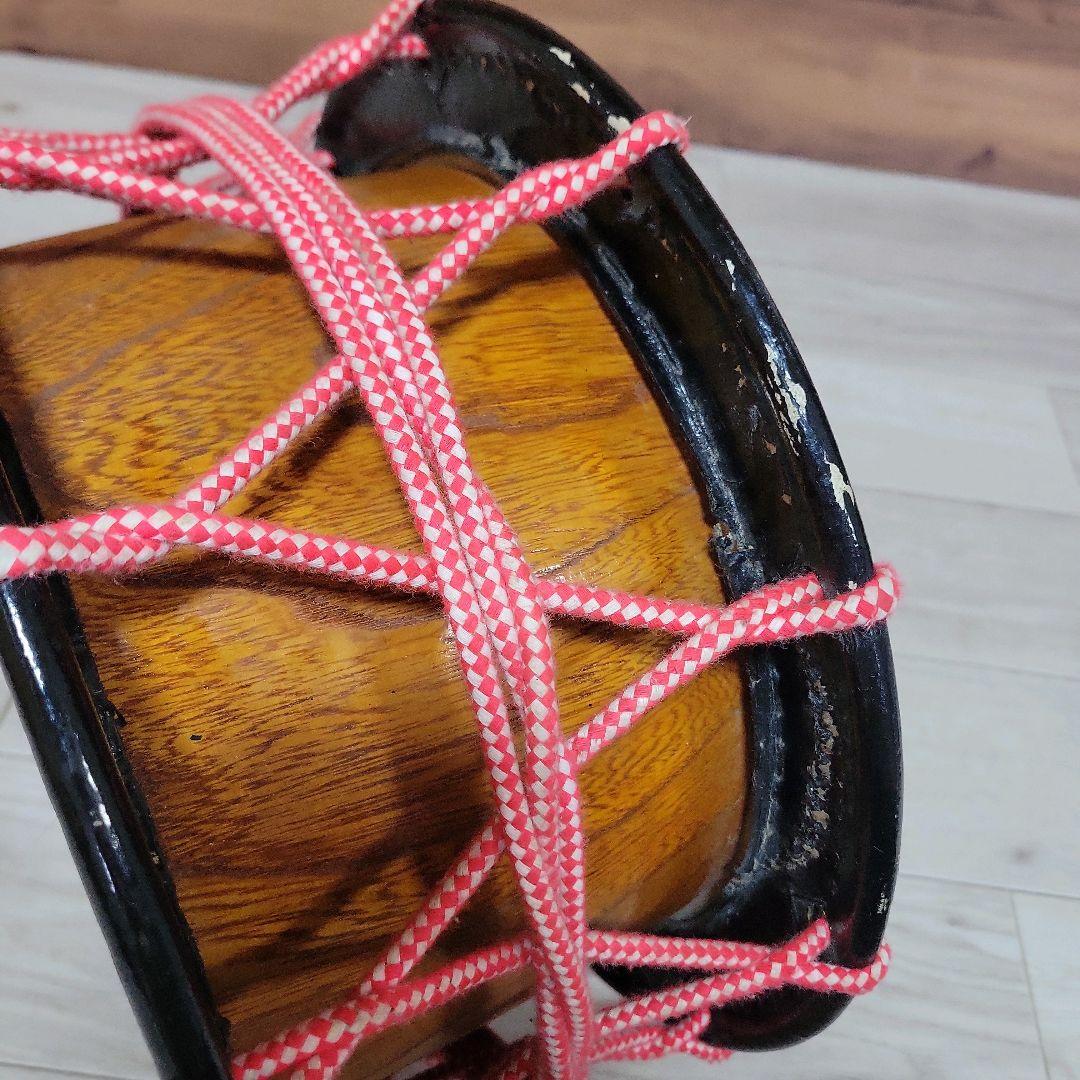 新川靴太鼓店 締太鼓 バチ付 和楽器 伝統芸能 太鼓 35cm