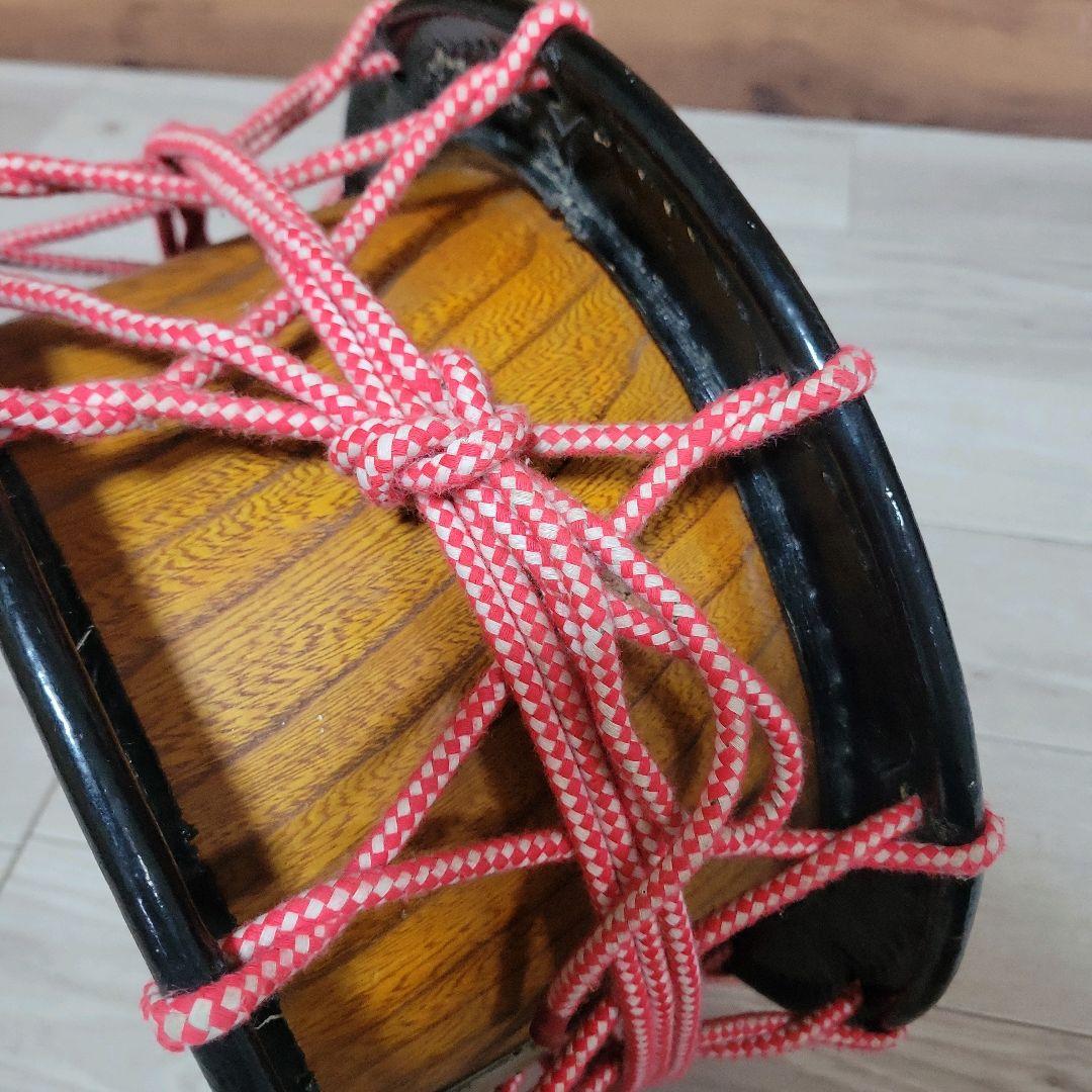 新川靴太鼓店 締太鼓 バチ付 和楽器 伝統芸能 太鼓 35cm