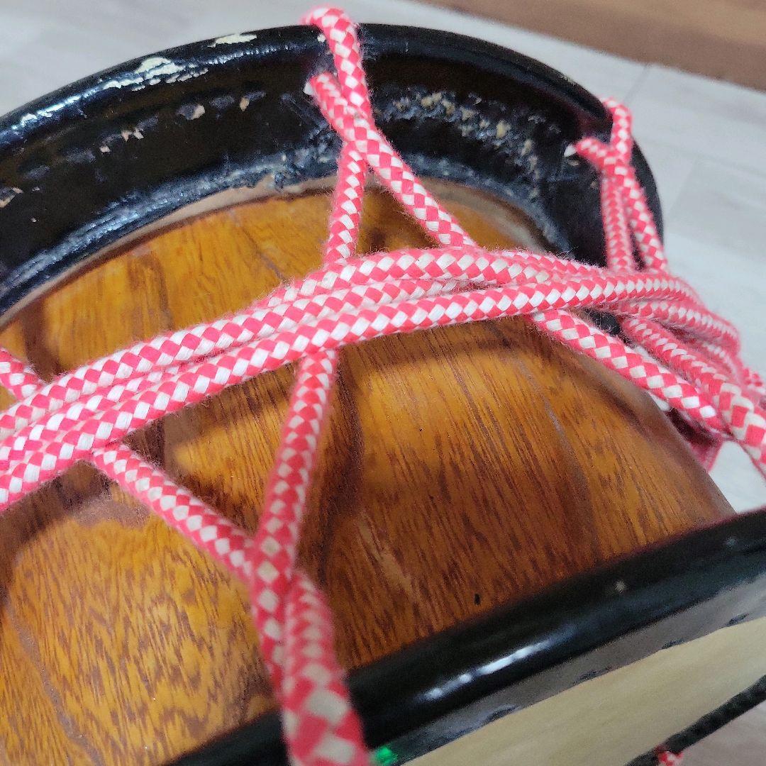 新川靴太鼓店 締太鼓 バチ付 和楽器 伝統芸能 太鼓 35cm
