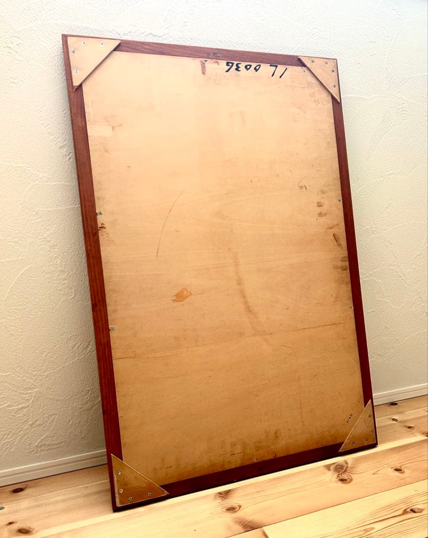 1950年代 ヨーロッパ アンティーク 姿見 木製 スタンドミラー 長方形