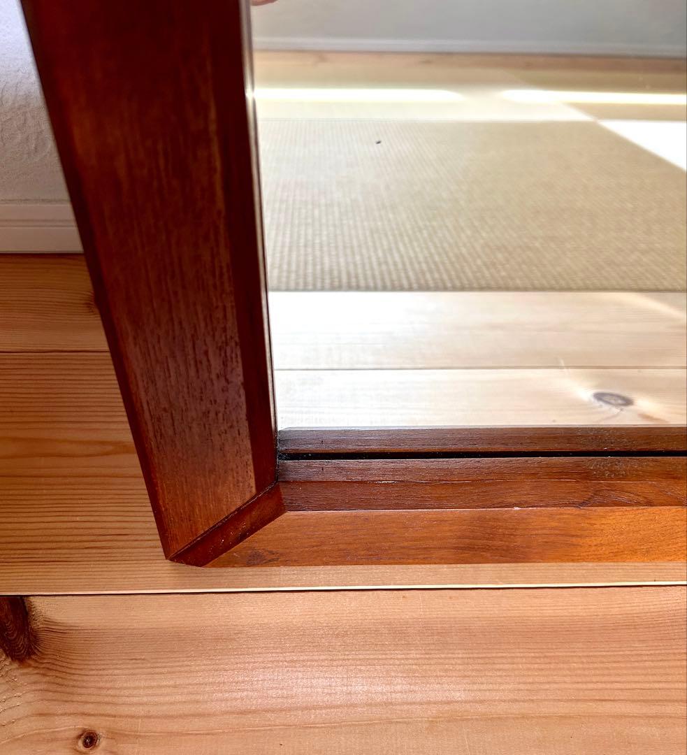 1950年代 ヨーロッパ アンティーク 姿見 木製 スタンドミラー 長方形