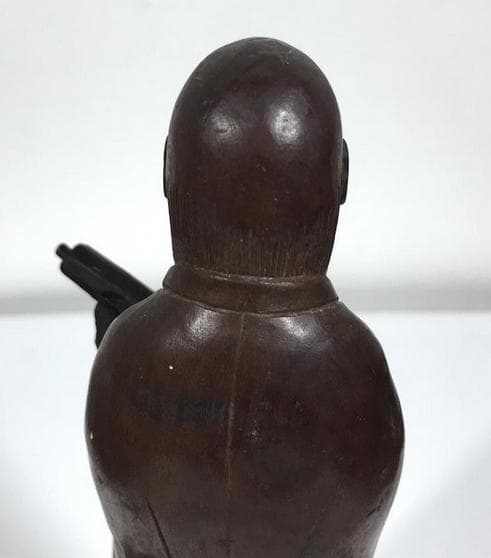 仙人 木彫り 人形 線密彫刻 約14.5cm 巻物 仏像 仙人像 中国美術 古玩