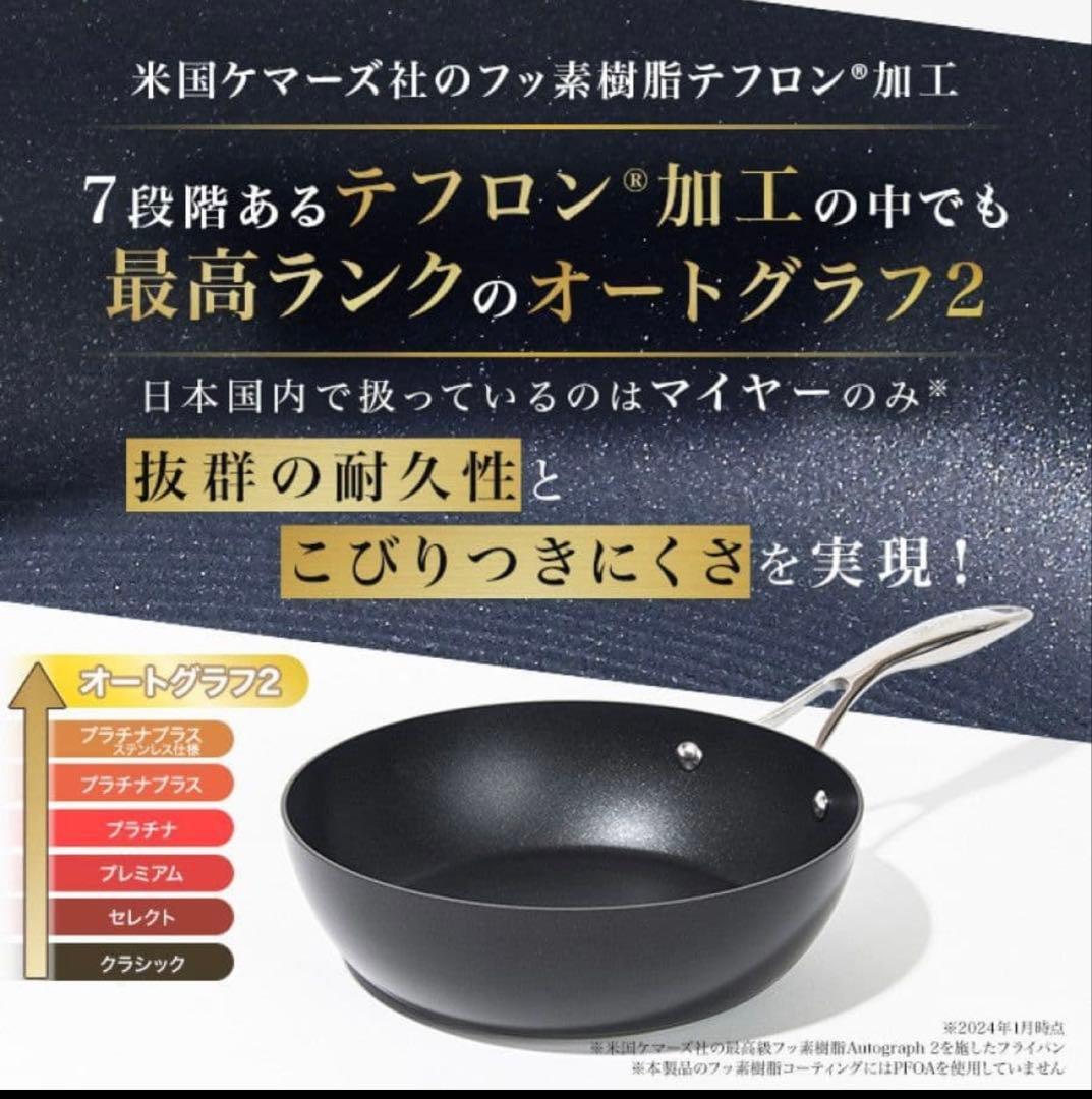 マイヤー サーキュロン深型フライパン26cm+ガラス蓋付セット IH/ガス対応