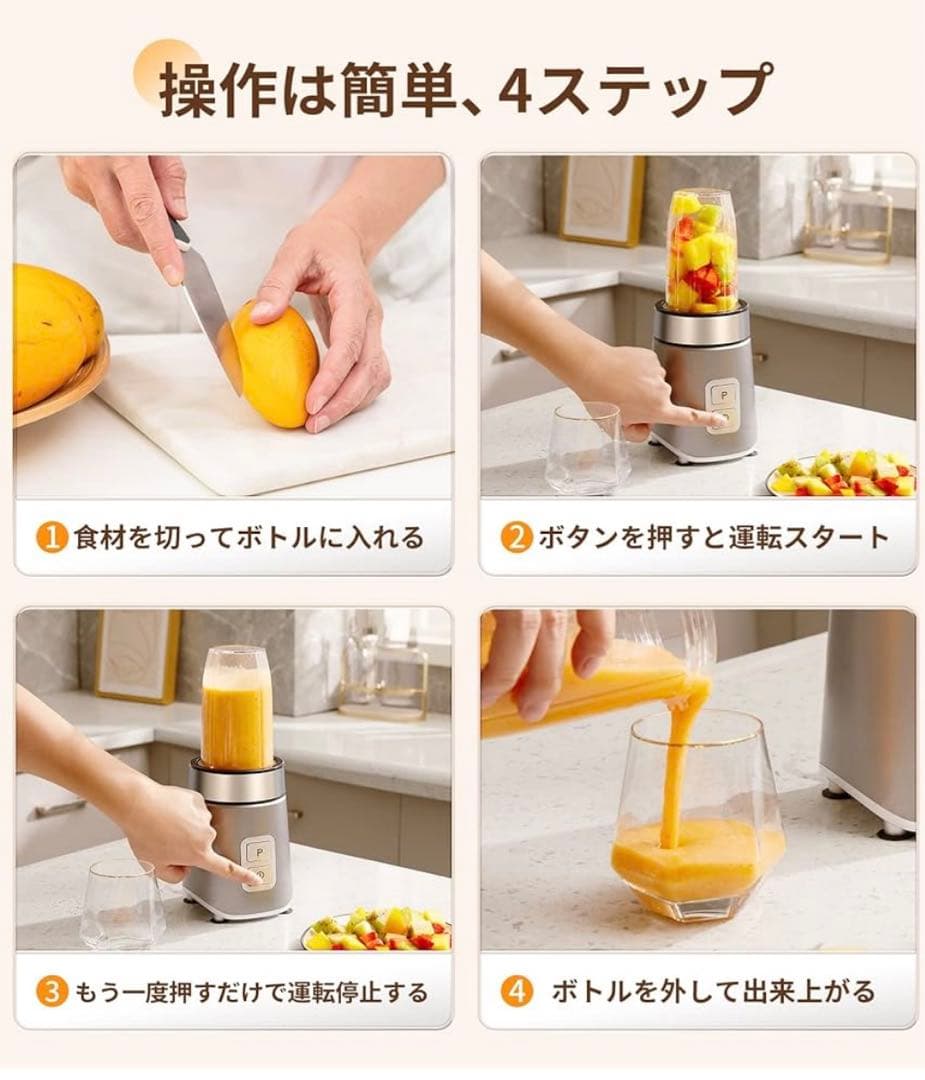 ★新品・未使用★ Angashionジューサー ミキサー 600ml一台多役