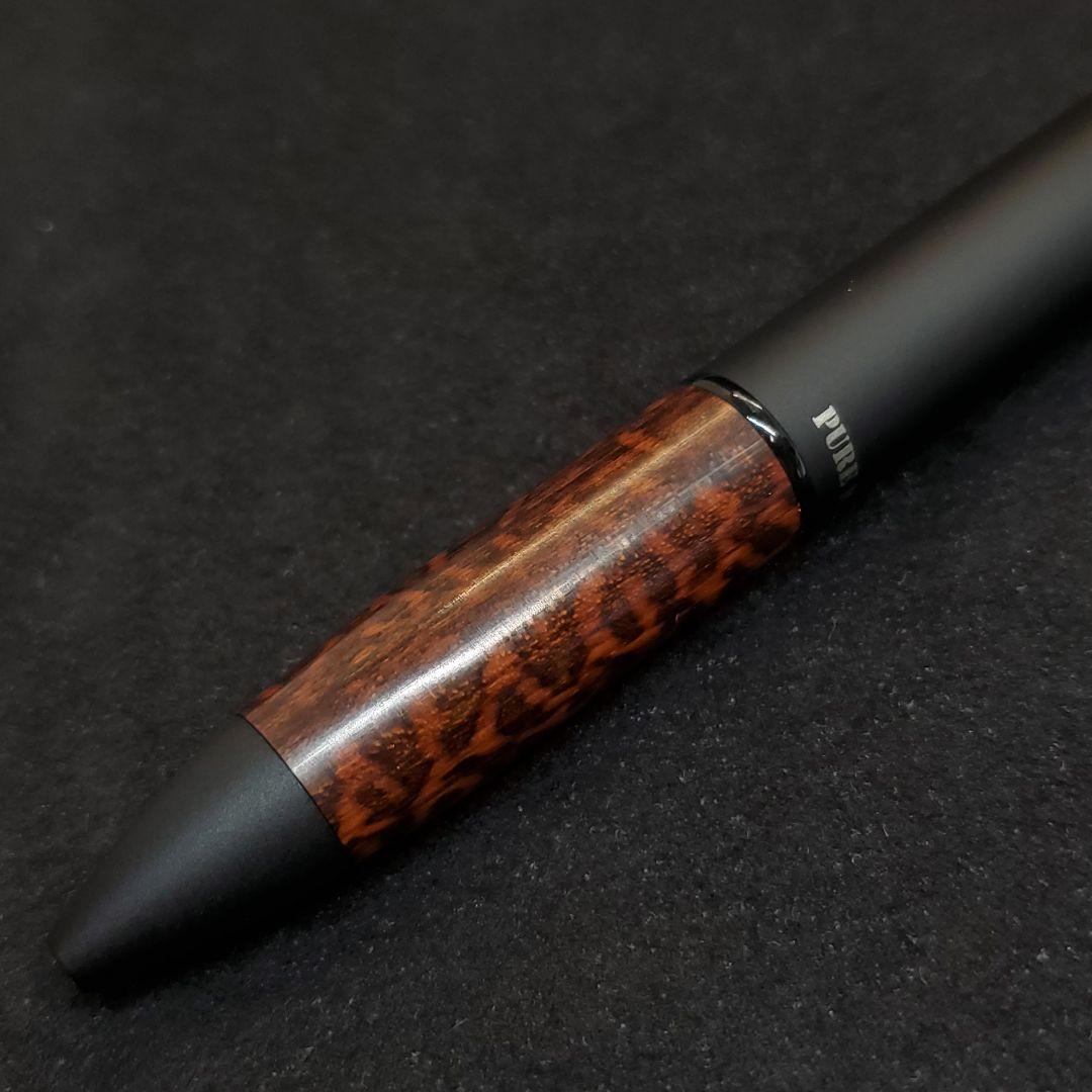 No.121木軸ペンピュアモルト4&1スネークウッドカスタム蜜蝋ワックス仕上げ