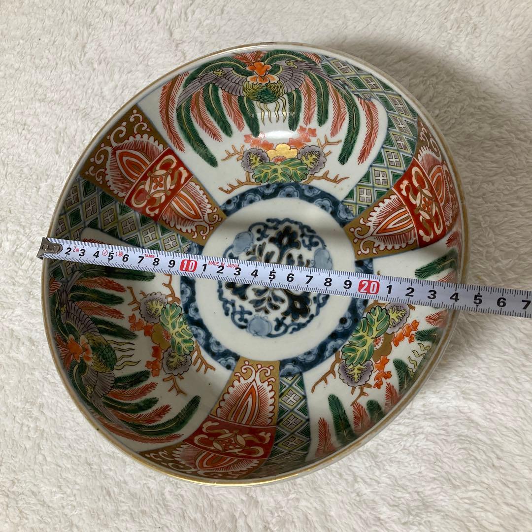 骨董品　花柄鳥模様の大鉢