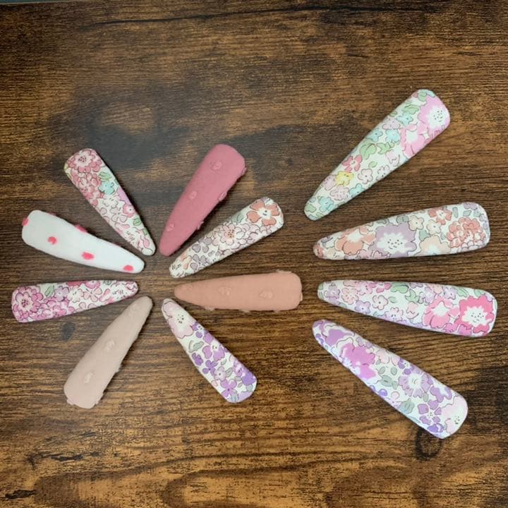 【77】リバティプリント使用　ハンドメイド　パッチンピン　ヘアピン　3個セット