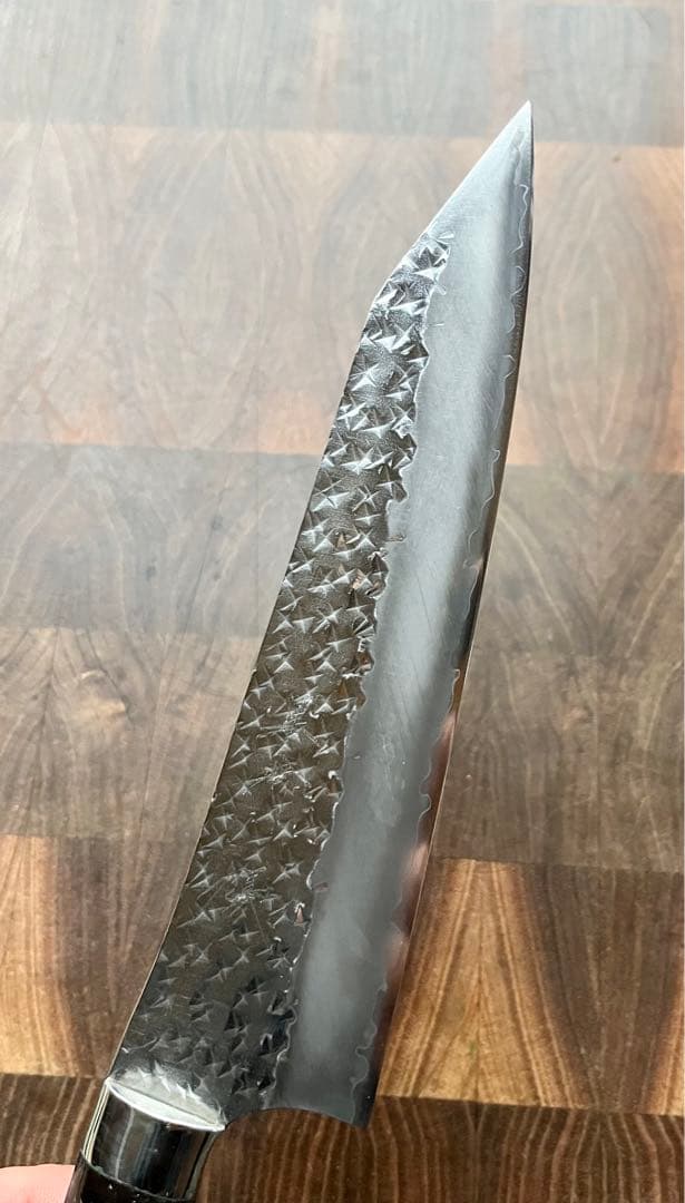 黒崎 優 閃光 鋭　ハイス　SG2 鎚目 牛刀　包丁 180mm 黒アクリル柄