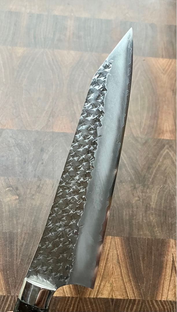 黒崎 優 閃光 鋭　ハイス　SG2 鎚目 牛刀　包丁 180mm 黒アクリル柄