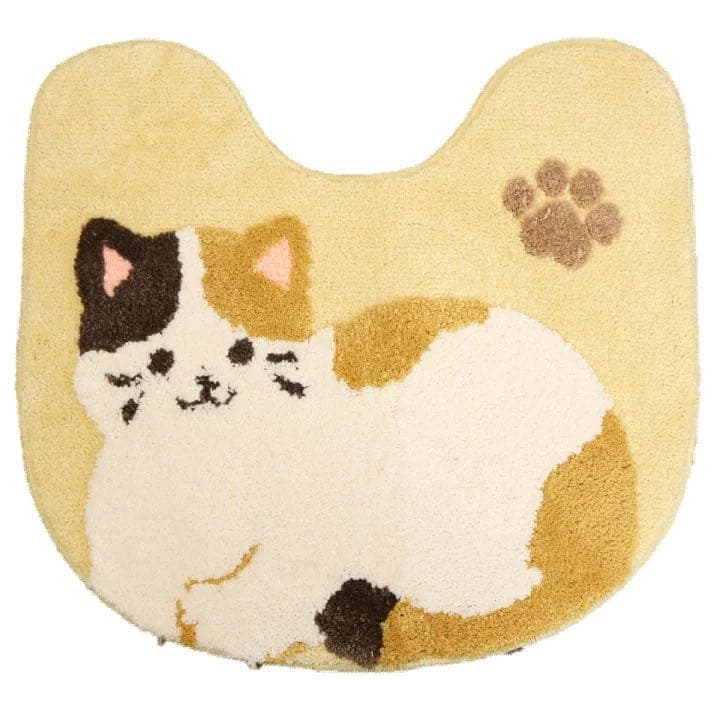 ねこ トイレマット セット ５点 トイレ 吸着タイプ にゃんこ キャット 猫