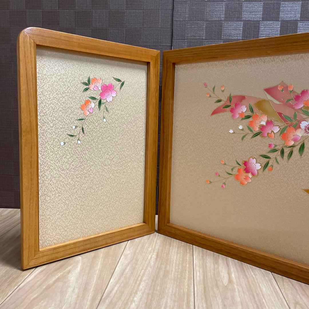 雛人形　桃の節句　屏風　刺繍三月三曲屏風15号