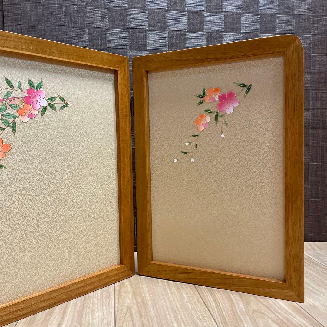 雛人形　桃の節句　屏風　刺繍三月三曲屏風15号