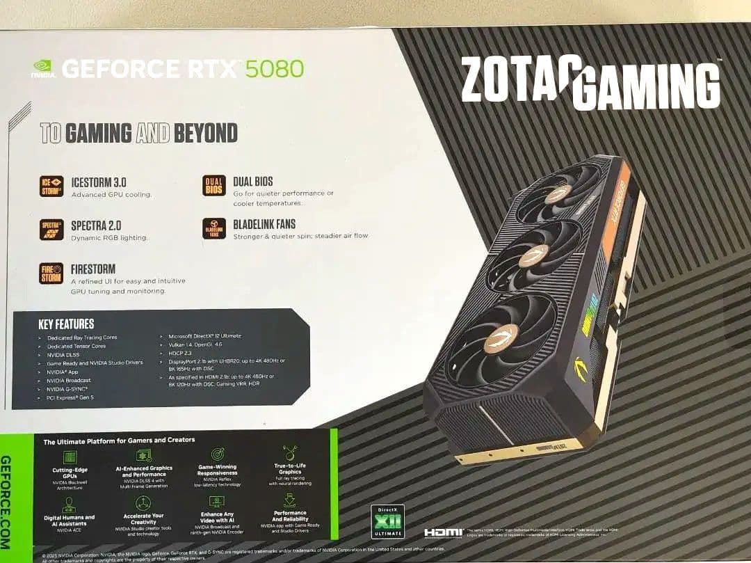 ほぼ新品 geforce RTX 5080 ZOTAC SOLID OC 16G