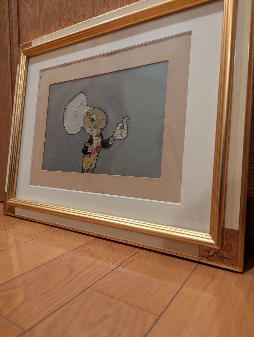 ディズニー映画ピノキオジミニー・クリケット実際に使用されたオリジナル手描きセル画