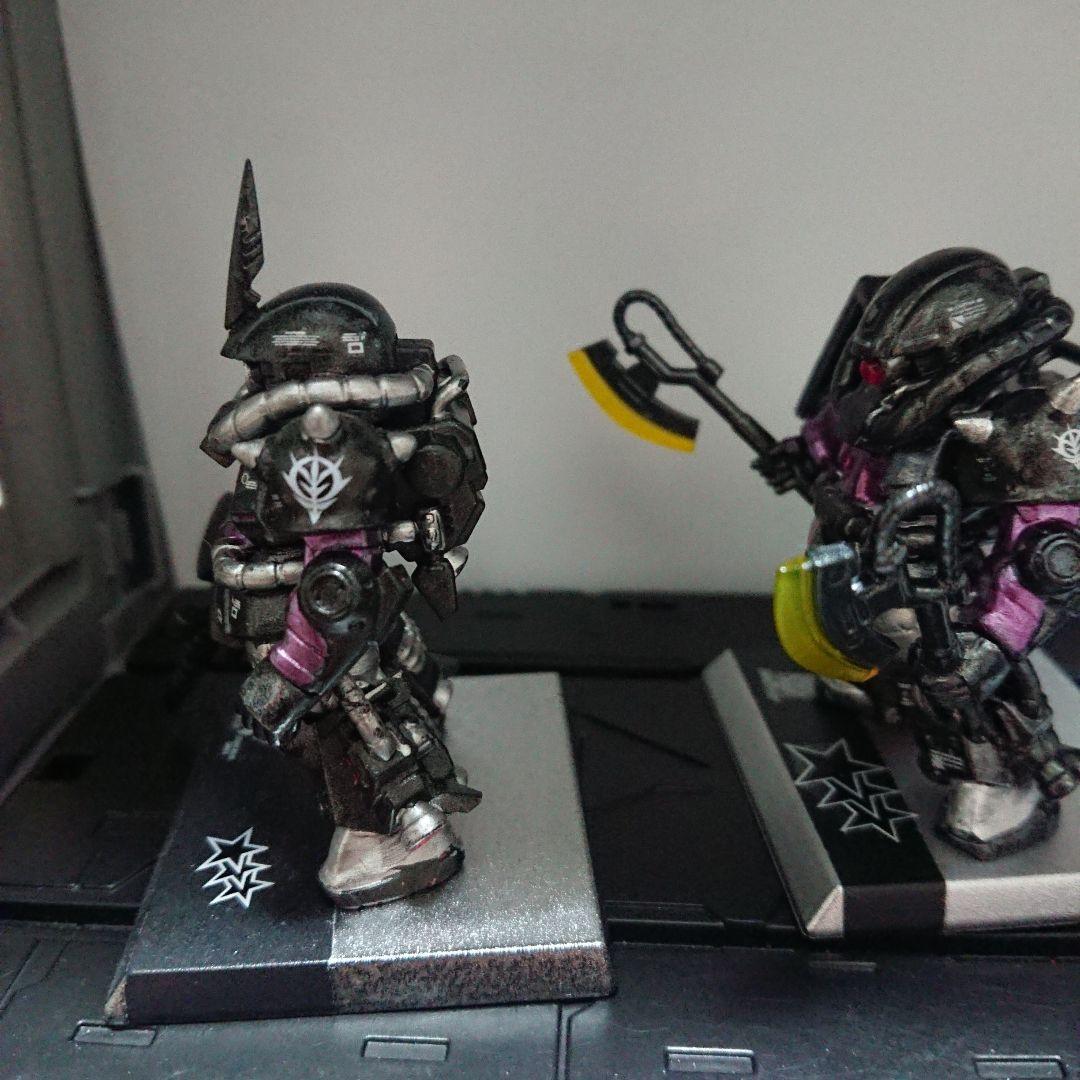 ガンダムコンバージ 黒い三連星 専用高機動型ザク 3機体セット リペイント