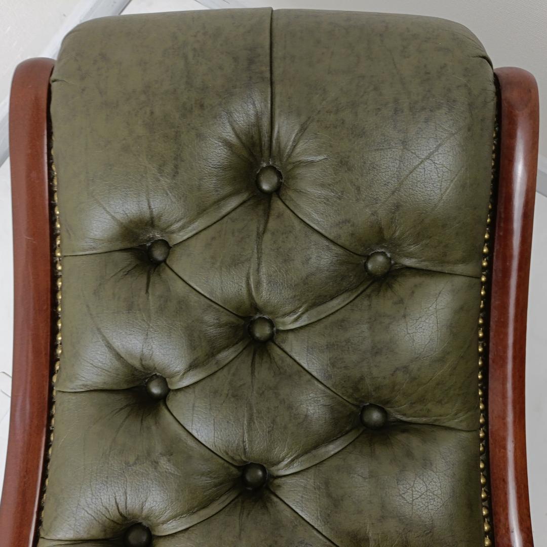 イタリア製 本革 ヴェローナクラシック ロッキングチェア オットマン