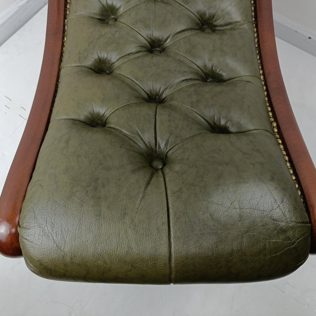 イタリア製 本革 ヴェローナクラシック ロッキングチェア オットマン