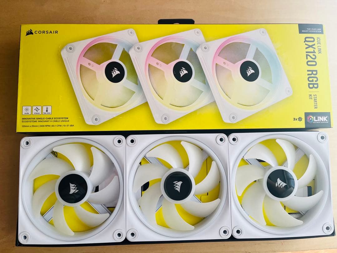 Corsair QX120 RGB ファン 3個セット ホワイト②