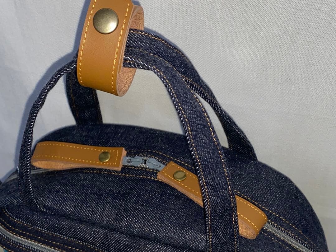 ☆岡山デニム☆ステンシル☆プードル☆リュック対応☆4wayボストンバッグ