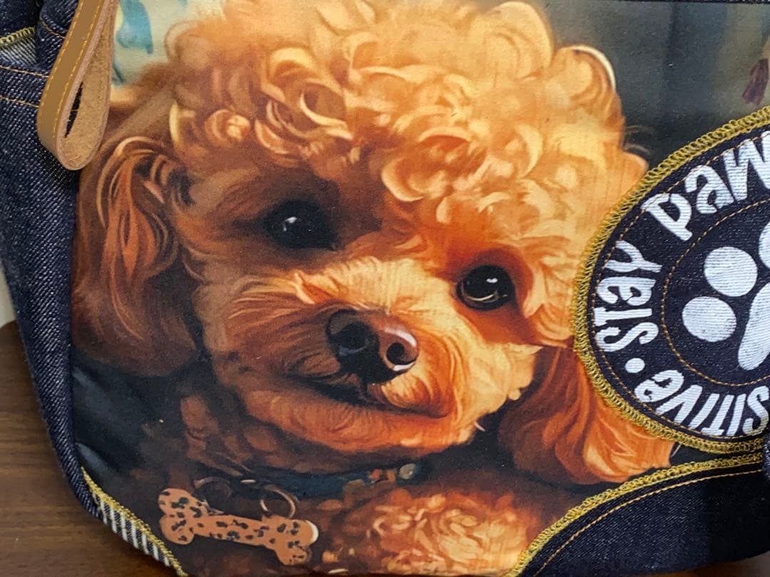 ☆岡山デニム☆ステンシル☆プードル☆リュック対応☆4wayボストンバッグ